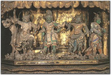 Panel Showing some of the 12 Generals beneath Yakushi Nyorai, Toji Temple, Kyoto, courtesy healing-touch.co.uk