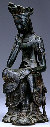 Seated Bodhisattva, Gilt Bronze, 7th Century, Korea