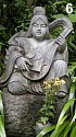 Benzaiten playing the biwa, modern stone effigy