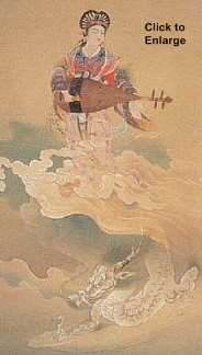 Benzaiten atop Dragon. Painting by Shimomura Kanzan.