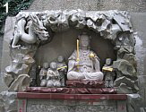 Benten with 15 Disciples and Dragon at Enoshima, Modern, Stone