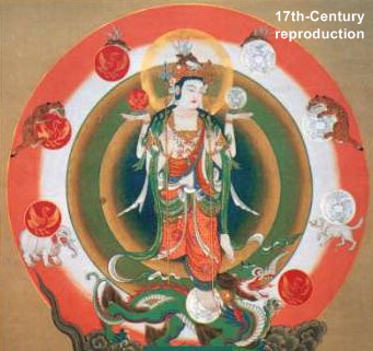 17th-Century Reproduction of Famous Myoken Mandala at Miidera Temple in Shiga Prefecture