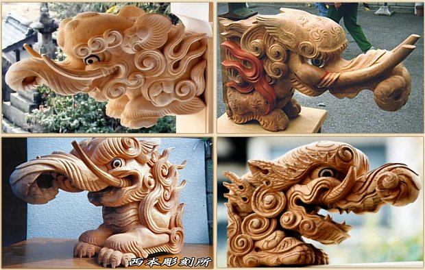 Modern carvings of the Baku, from the Kazushi Nishimoto Workshop in Matsuyama City, Ehime