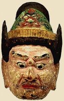 Tamonten (Bishamonten) - Mask photo courtesy of Kyoto National Museum, Heian Period