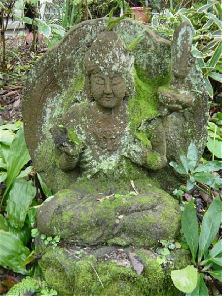 Stone Fugen Statue in Private Garden, Kamakura