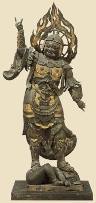 Tamonten, 94 cm, Wood with Pigment, Heian Period, 12th Century, Houryuu-ji Temple