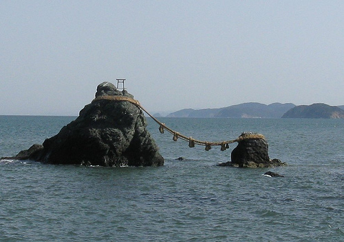Wedded Rocks, due east of the Grand Shrines of Ise. Photo by Steve Beimel.