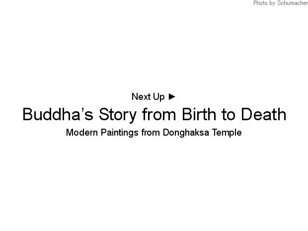 Modern illustrations of Buddha's life story. Donghaksa Temple.