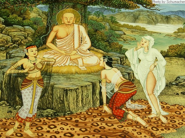 6. Temptation by Mara, the force of evil. Mara was unsuccessful and Siddhartha attained awakening.