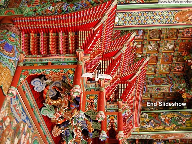 Ceiling paintings at Chukseosa Temple.