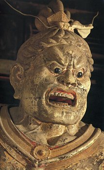 Closeup of Shitsukongou-shin (also spelled Shitsukongo-shin); Nara Era, Clay, Toudaiji (Todaiji) Temple