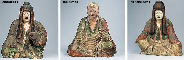Hachiman with two Shinto Goddesses, Yakushiji Temple