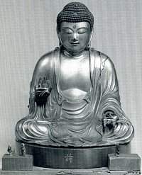 Small model of Kyoto Daibutsu (Big Buddha of Kyoto) by sculptor Genshin