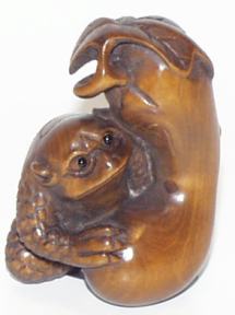 Kappa and Eggplant Netsuke