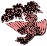 Modern cartoon image of Asian Phoenix, Ho-o, Hoo-oo, Hou-ou